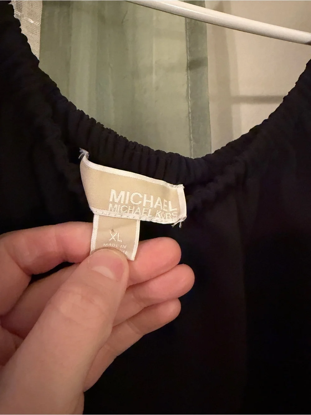 Michael Kors Black Off-Shoulder Ruffle Top XL